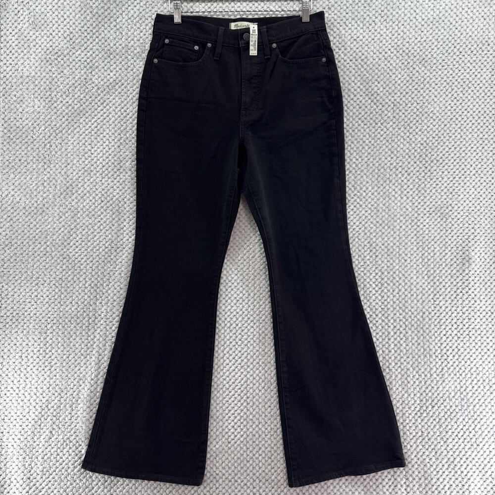 Madewell The Perfect Vintage Flare Jeans Womens 29 Black High Rise Stretchy New